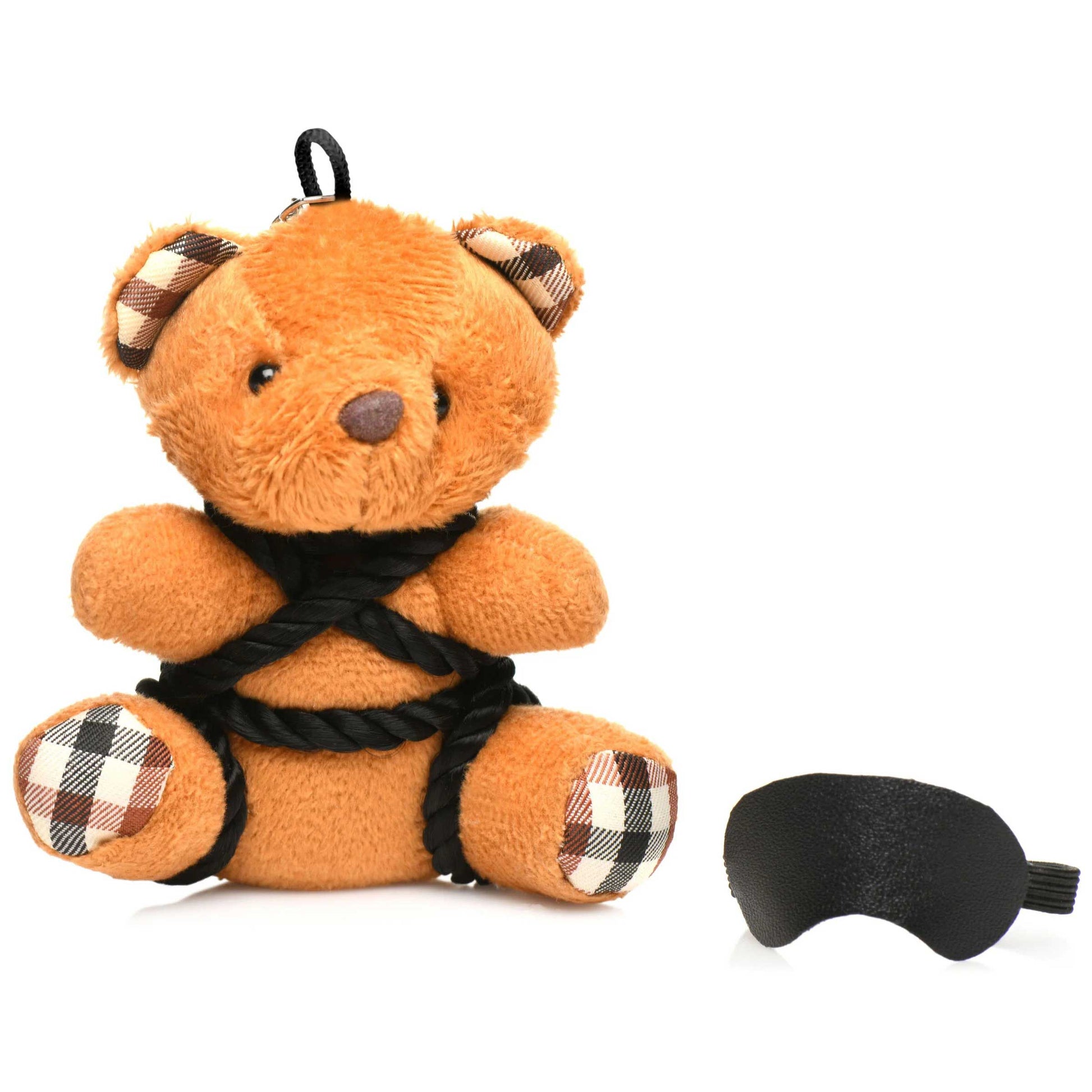 XR Brands Rope Teddy Bear Keychain - Burnt Orange - Kinky Novelty Accessory
