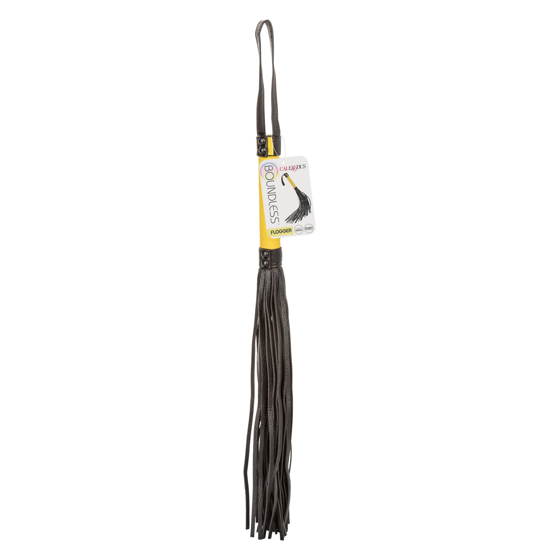 CalExotics Boundless Flogger – Black – Vegan Leather Hand Whip