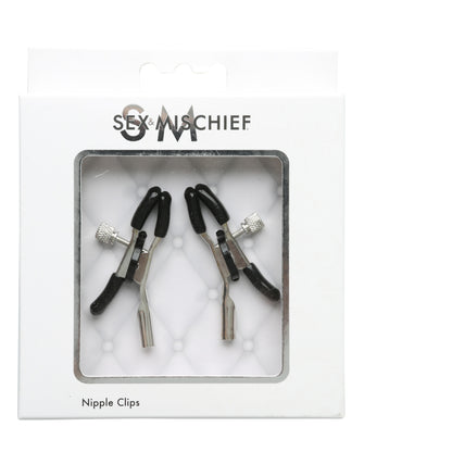Sportsheets Sex and Mischief Nipple Clips – Adjustable Black Clamps