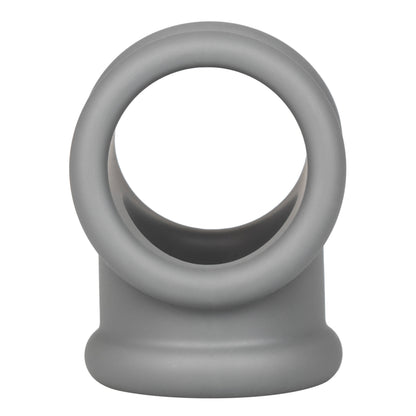 CalExotics Alpha Liquid Silicone Precision Ring - Gray - Ultra-Stretchy Cock Ring with Scrotum Support