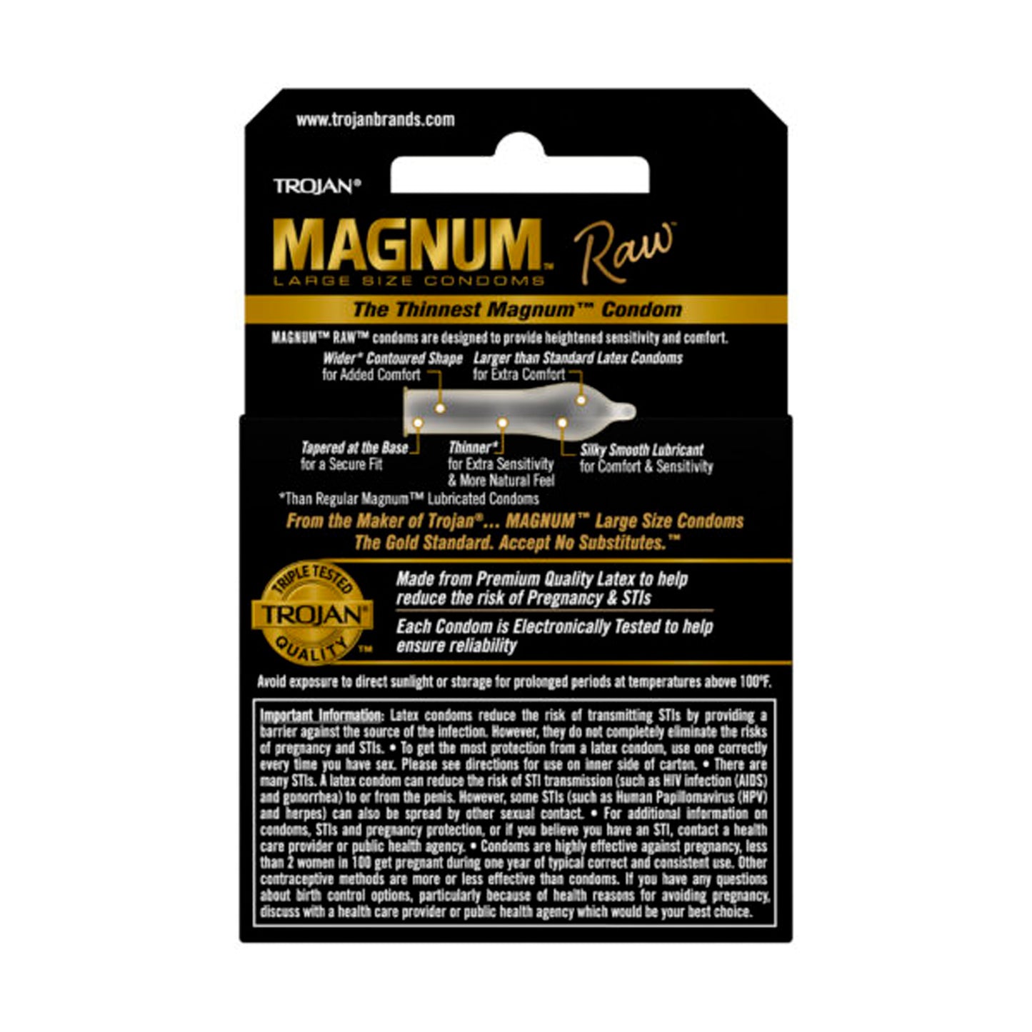 Trojan Magnum Raw Large Condoms – Ultra Thin with Silky Smooth Lubrication
