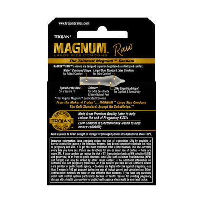 Trojan Magnum Raw Large Condoms – Ultra Thin with Silky Smooth Lubrication