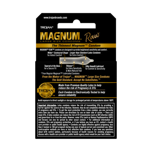 Trojan Magnum Raw 3 Ct Condoms