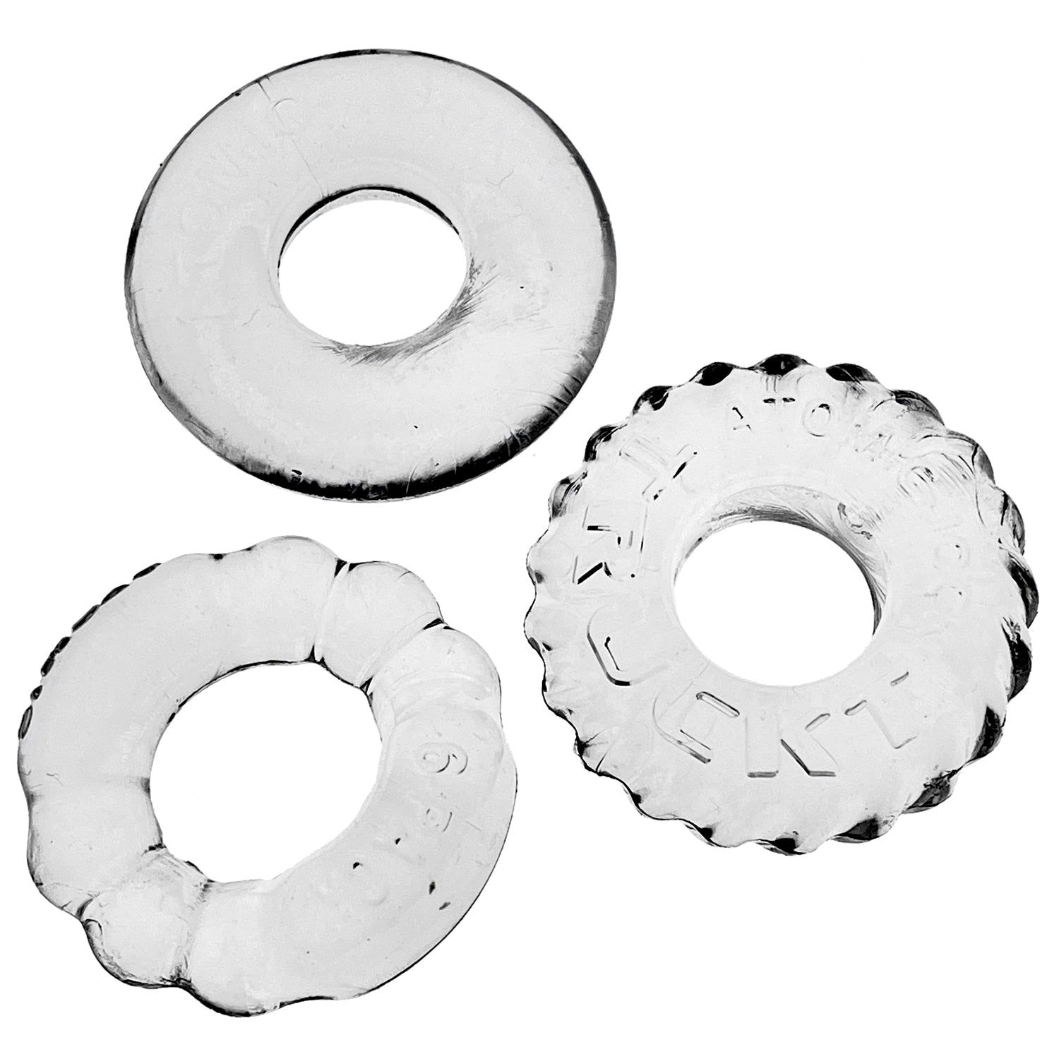 Oxballs Bonemaker 3-Pack Cock Rings - Clear - Phthalate Free