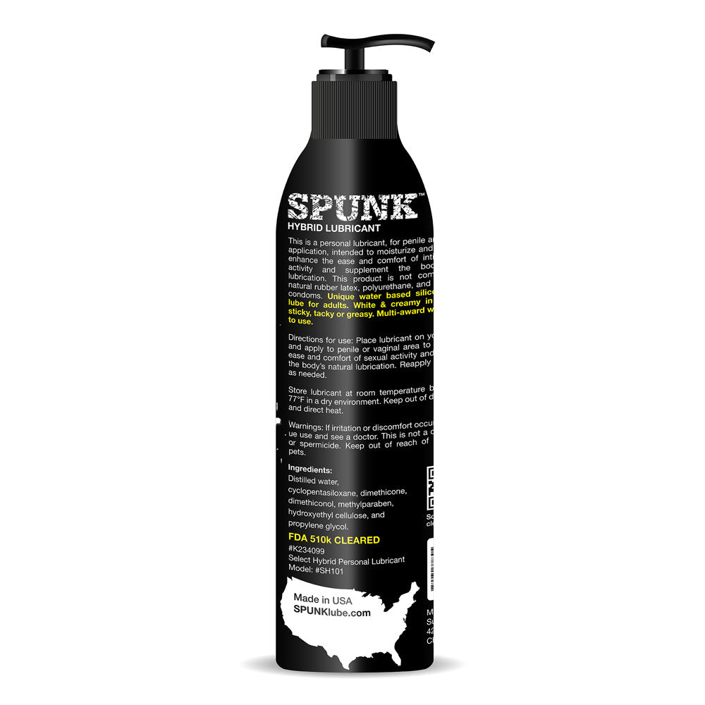 Spunk Lube Hybrid 8 Fl Oz Water-Based Silicone Lubricant