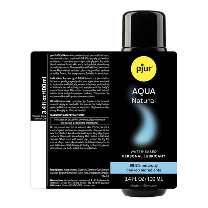Pjur Aqua Water-Based Personal Lubricant 100ml – Odorless and Tasteless