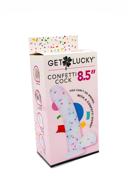 Viben Confetti Cock 8.5" Silicone Dildo with Suction Cup – Multi Color