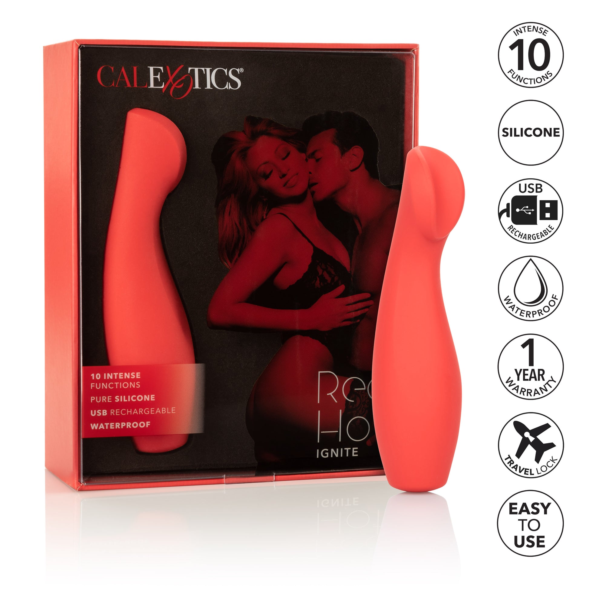 CalExotics Red Hot Ignite Multi-Function Rechargeable Massager - Red