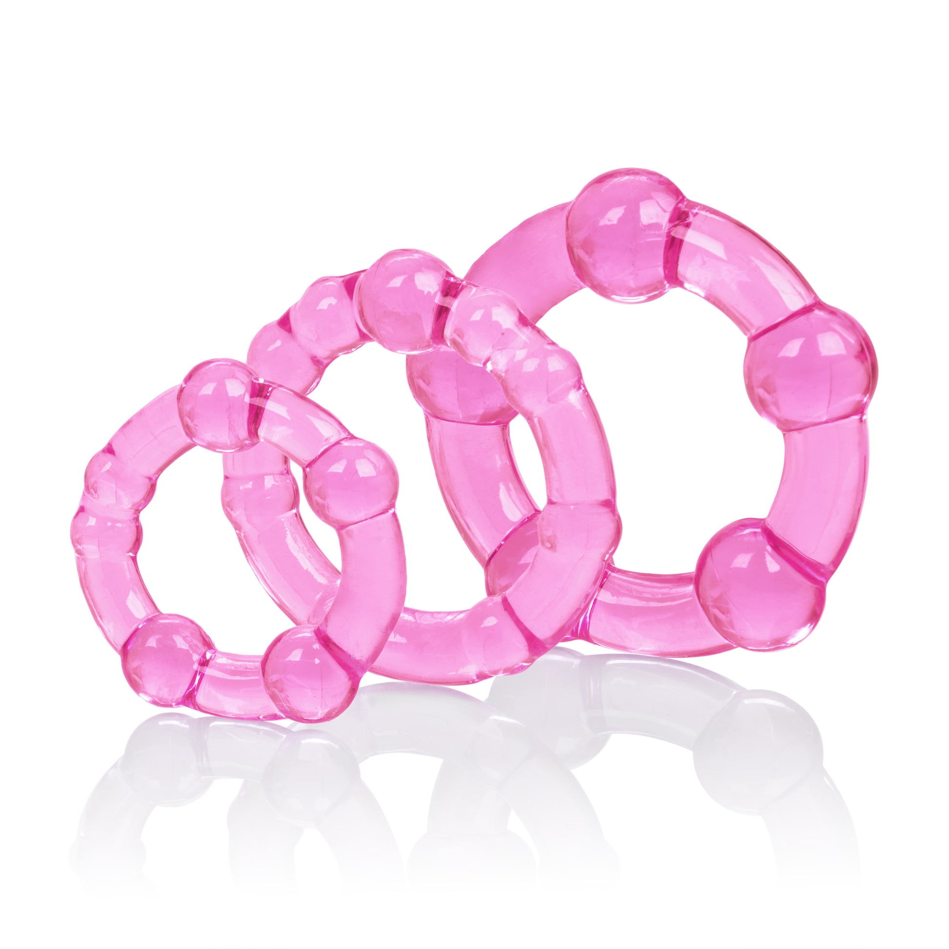 CalExotics Island Rings - Pink Beaded Rings Set with Waterproof Feature