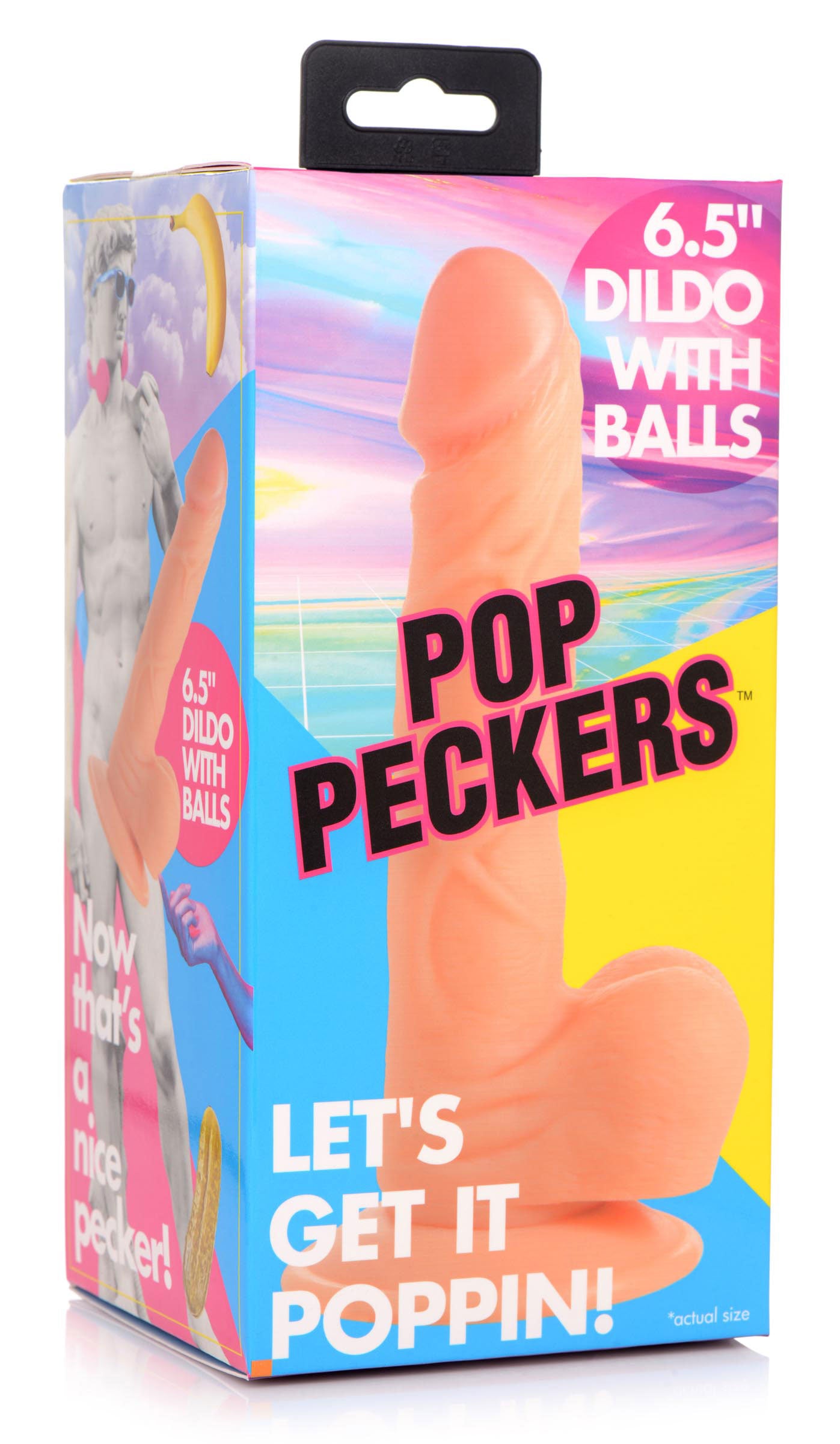 Pop Pecker 6.5 Inch Dildo with Balls - Beige