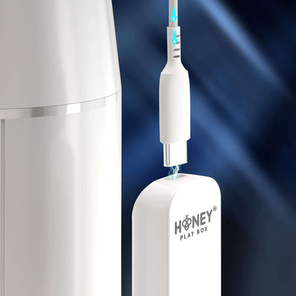 Honey Play Box Blanche Automatic Male Masturbator with Thrusting and Vibrating Functions - White