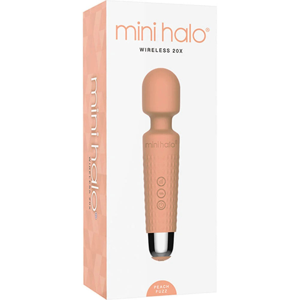 Viben Mini Halo Peach Fuzz Wand Massager – Rechargeable, 20 Vibration Patterns, Water Resistant