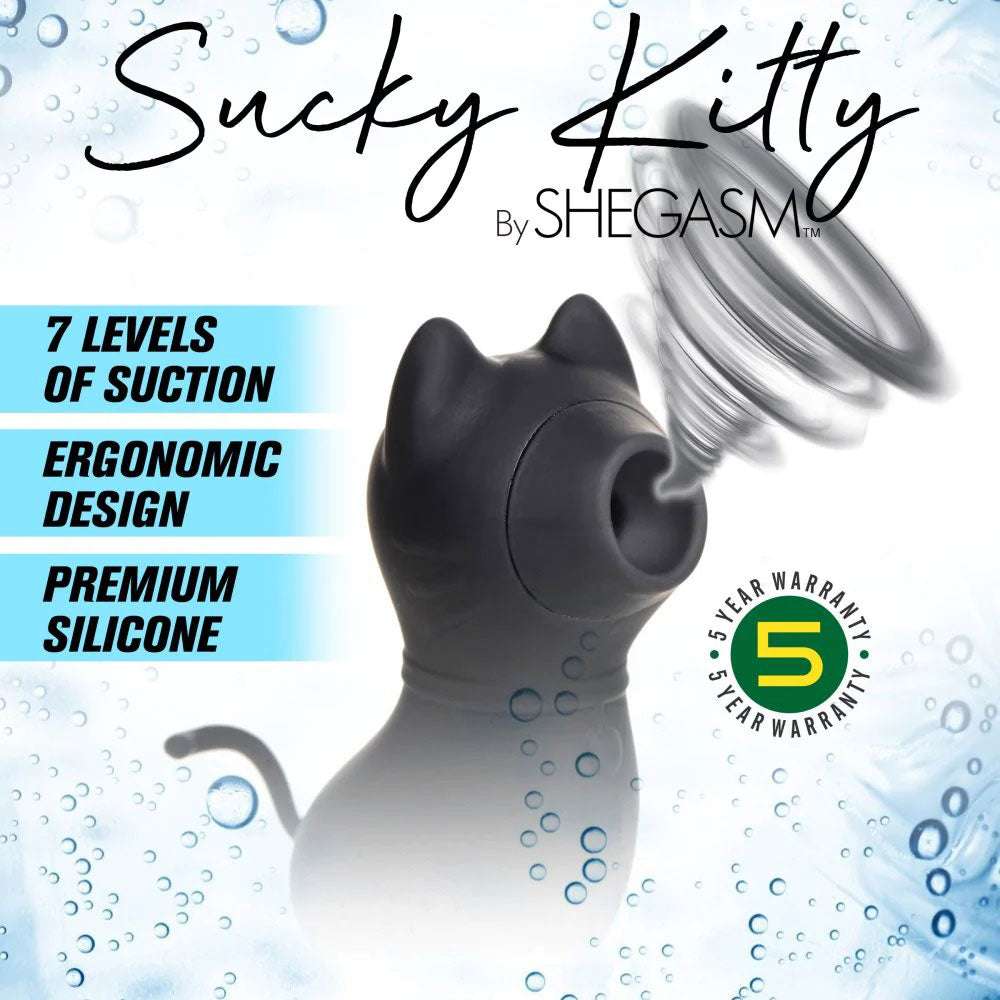 Sucky Kitty Clitoral Stimulator - 7 Suction Levels - Black