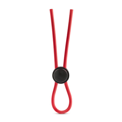 Blush Stay Hard Silicone Loop Cock Ring - Red - Adjustable Design