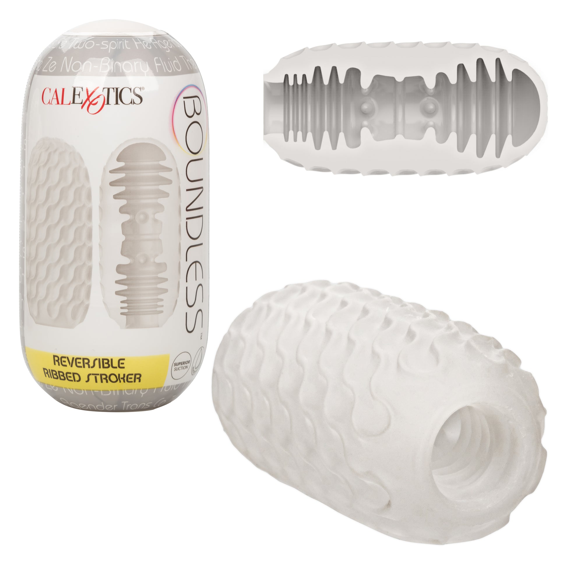 CalExotics Boundless Reversible Ribbed Stroker – Clear