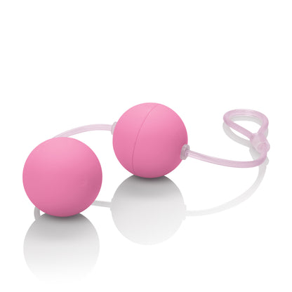 CalExotics First Time Love Balls Duo Lovers – Pink – Velvety Soft with Sturdy Retrieval Cord