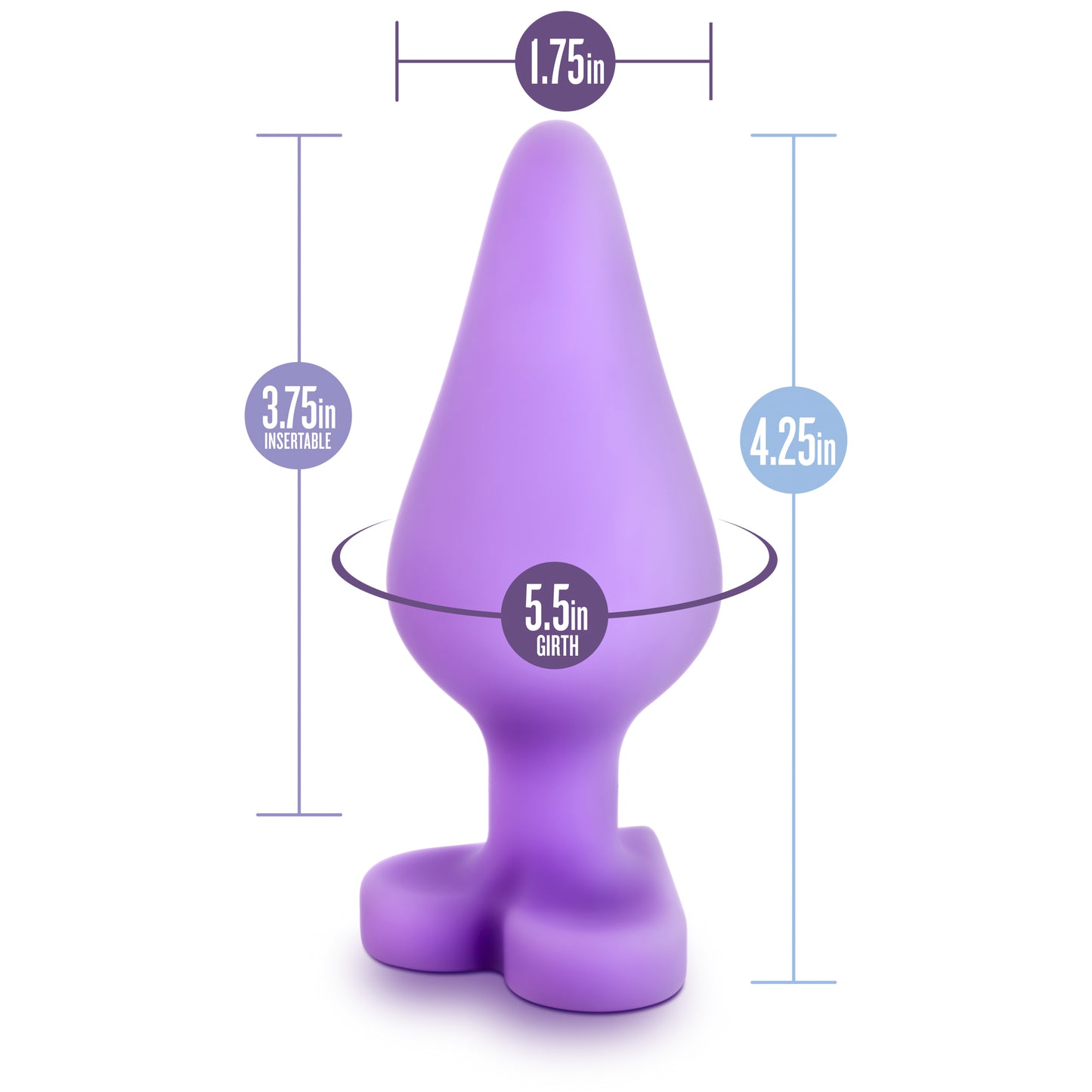 Blush Naughty Candy Heart Do Me Now Plug - Purple - Soft Silicone