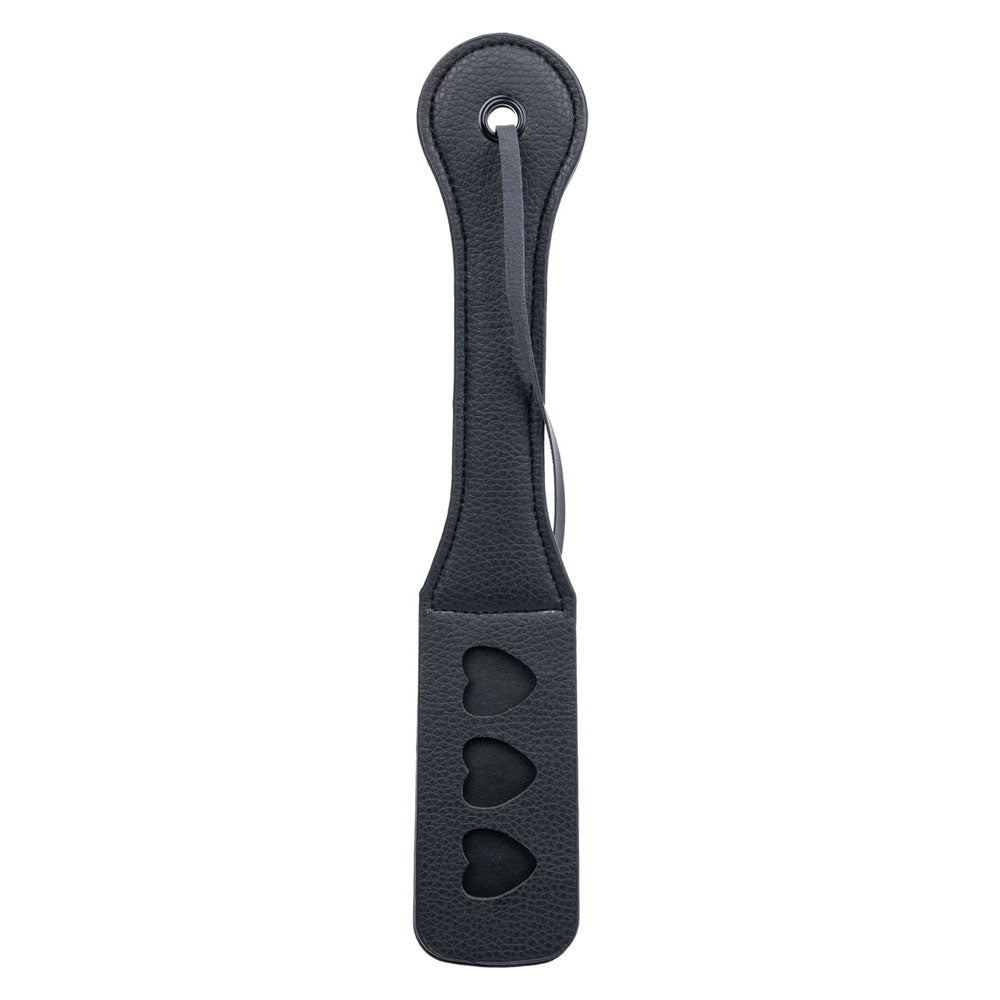 CalExotics Nocturnal Collection Heart Throb Paddle - Black - Durable Double-Stitched Design