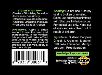 Body Action Liquid V for Men 0.5 Oz – Maximum Strength Stimulating Gel
