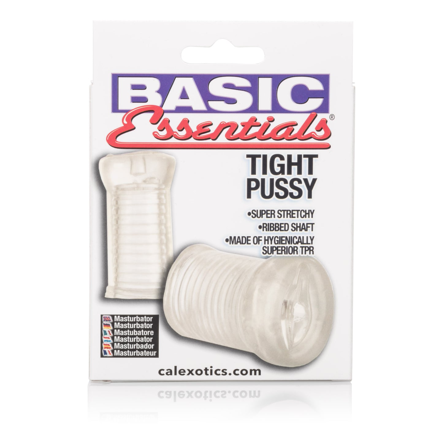 CalExotics Basic Essential Pussy Masturbator with Ribbed Shaft - Clear