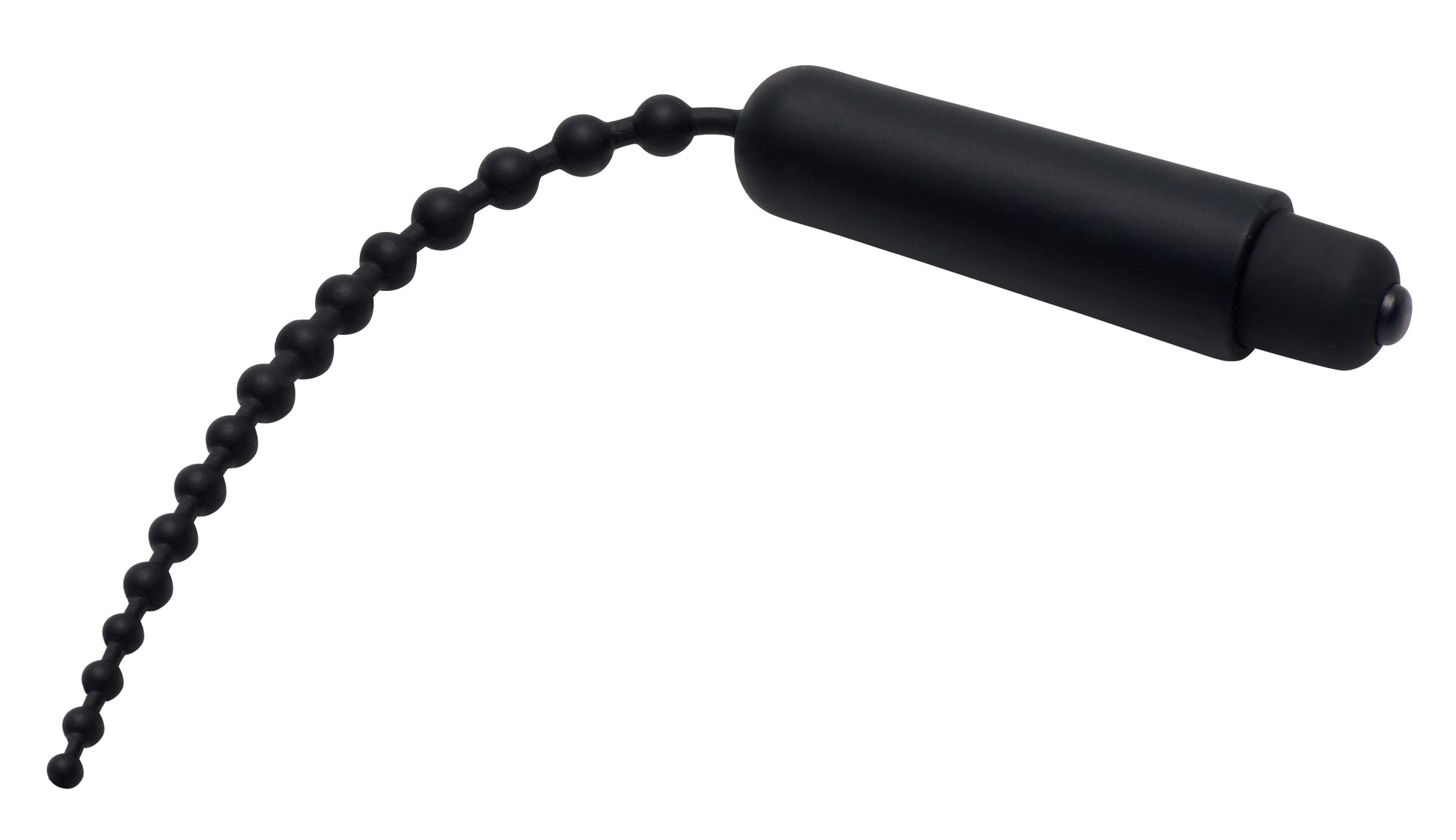 XR Brands Dark Rod Vibrating Beaded Silicone Sound – Black
