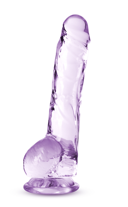 Blush Naturally Yours 8 Inch Crystalline Dildo - Purple - Life-like Design with Suction Cup Base