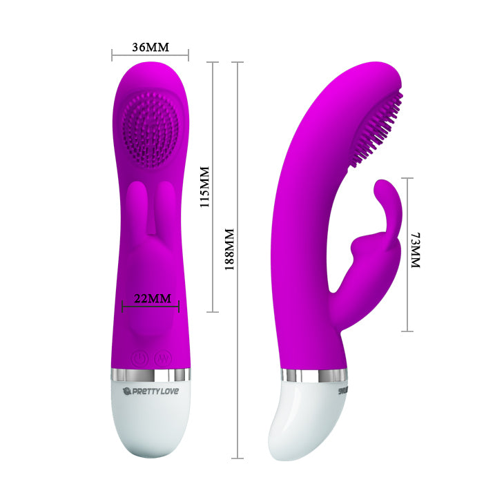 Pretty Love Christ Come Hither Rabbit Vibrator - Purple