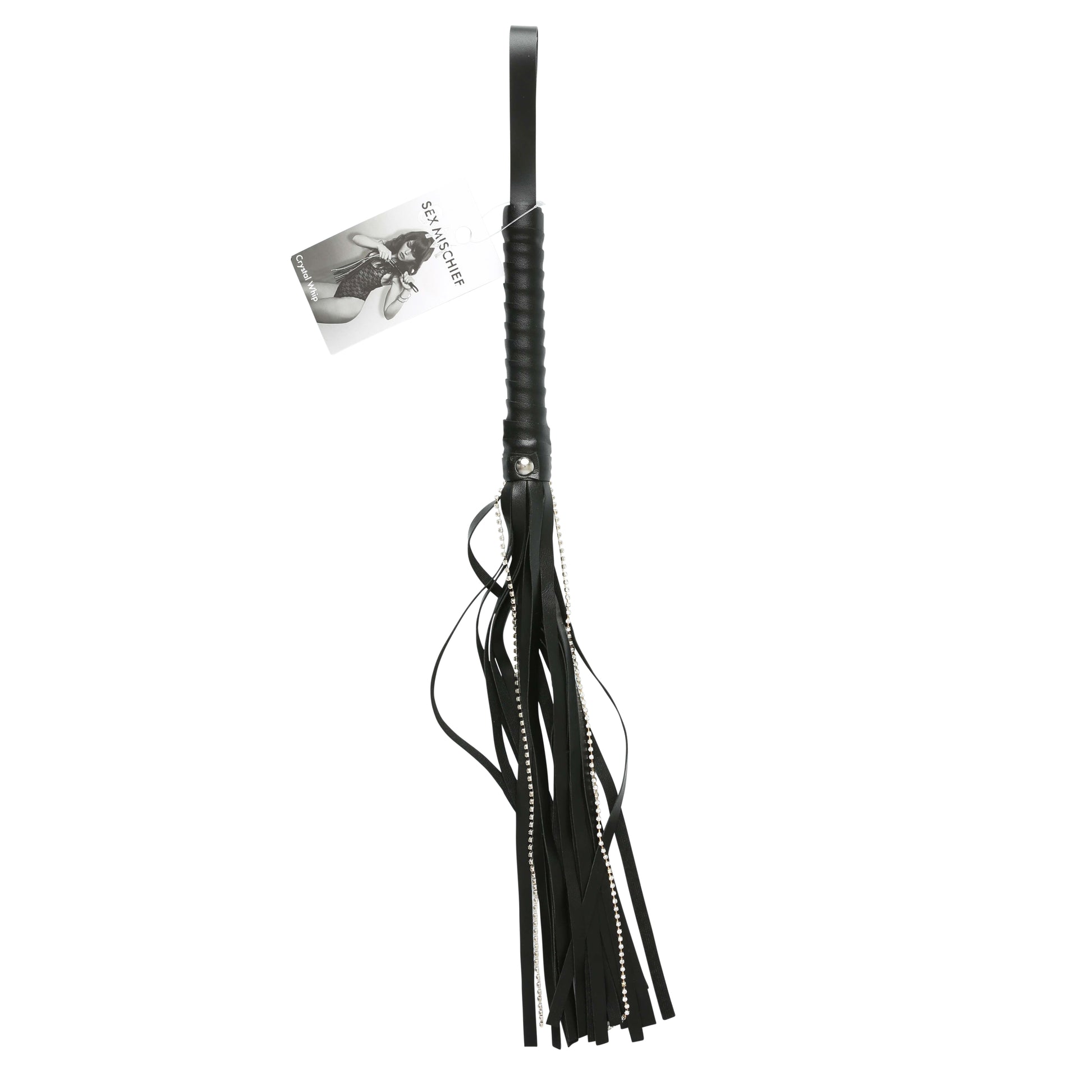 Sportsheets Crystal Whip - Black - Versatile Whipping and Caressing Tool