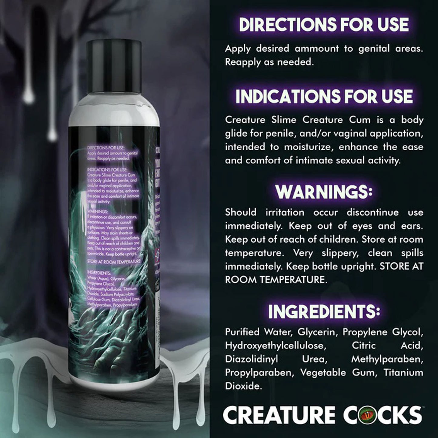 XR Brands Creature Slime Creature Cum Unscented Lubricant - Clear - 8oz