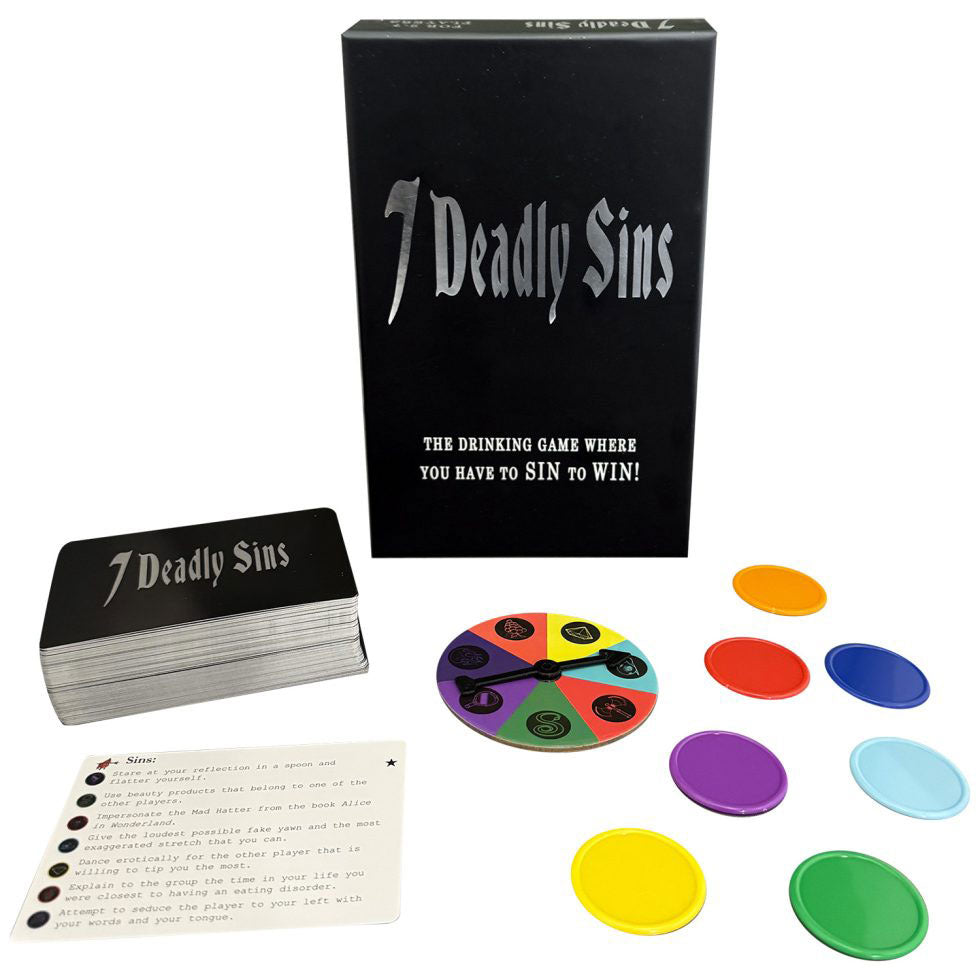 7 Deadly Sins Drinking Game – Includes 100 Sin Cards and Game Chips