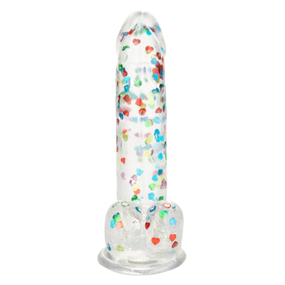 CalExotics Naughty Bits I Love Dick Heart-Filled Dong – 6" Pink