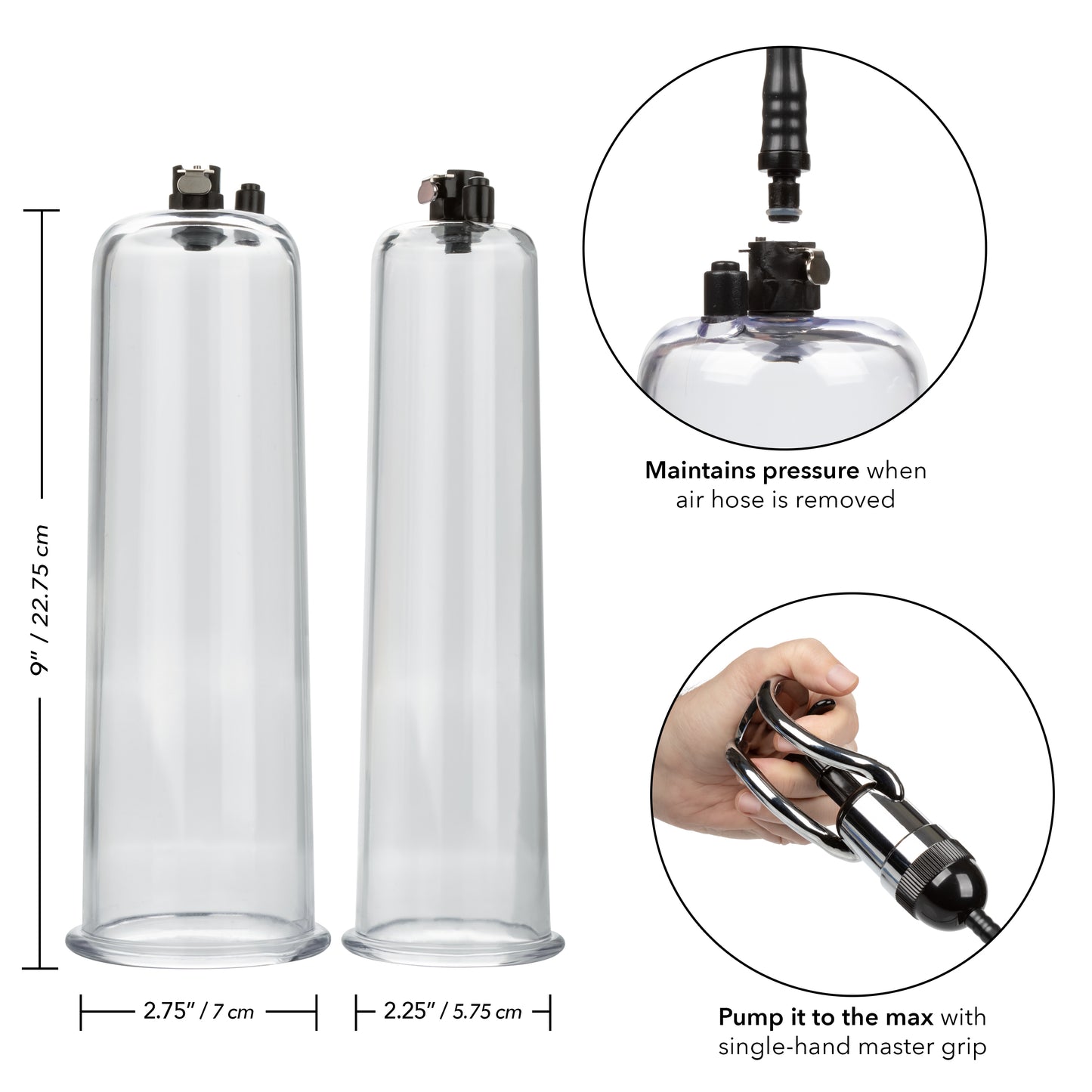 CalExotics Optimum Series Maximum Results Pump Set – Clear – Includes 2 Penis Pumps