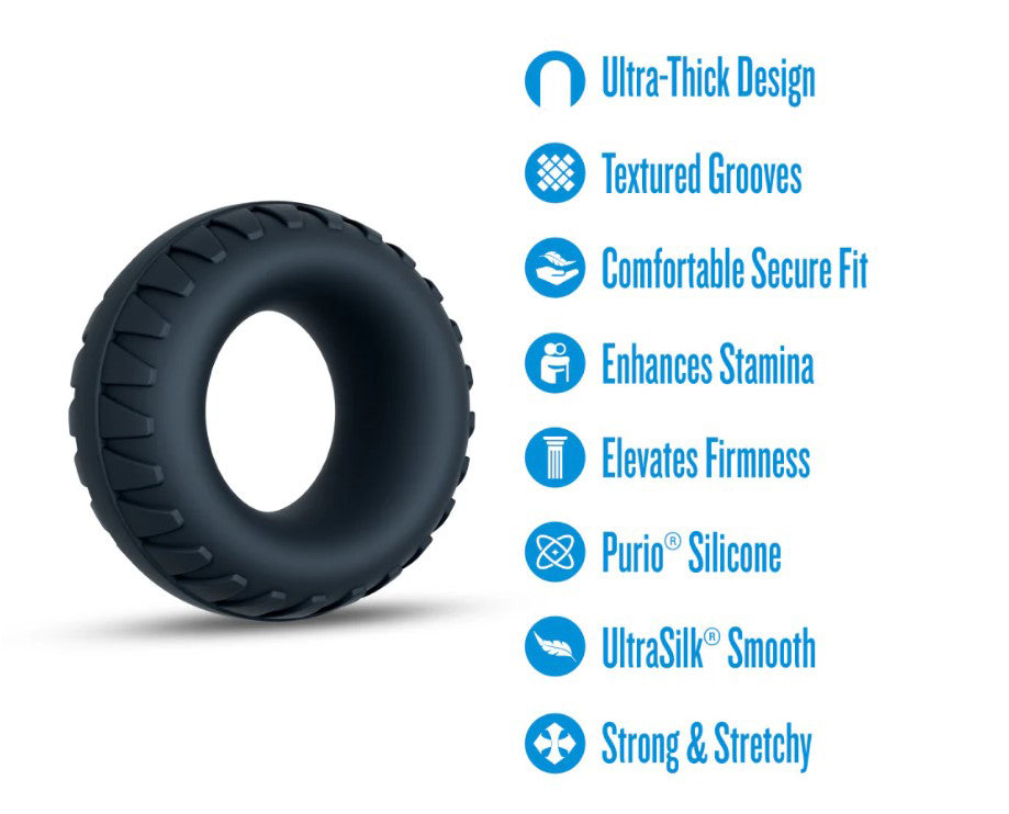 Blush Performance Plus Traction Platinum-Cured Liquid Silicone Cock Ring – Black