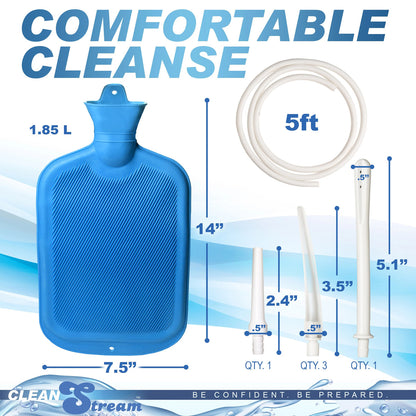 XR Brands Deluxe Shower Enema Kit – 1.85L Capacity – Blue