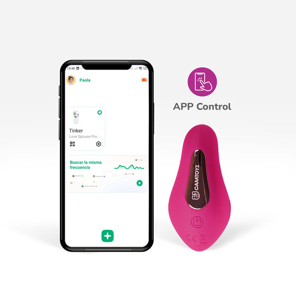 Camtoyz Tinker Majestic Panty Vibrator - Pink, App Controlled, 9 Vibration Modes