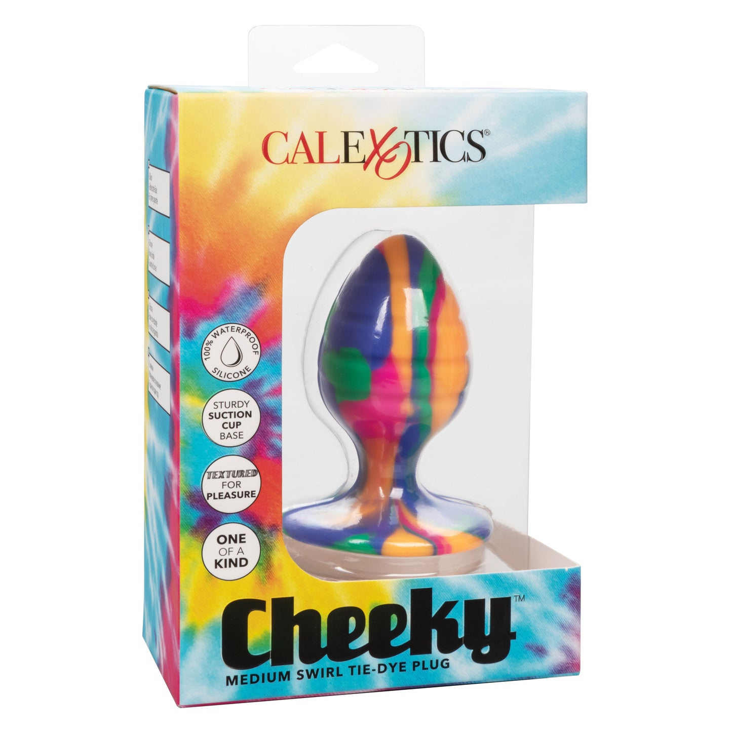 CalExotics Cheeky Medium Swirl Tie-Dye Plug with Suction Cup Base - Multi