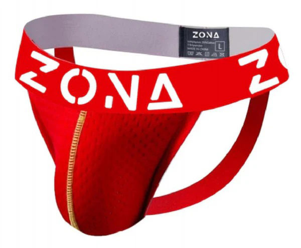 Zona Men's Jockstrap - Red - Medium - Moisture-Wicking Fabric