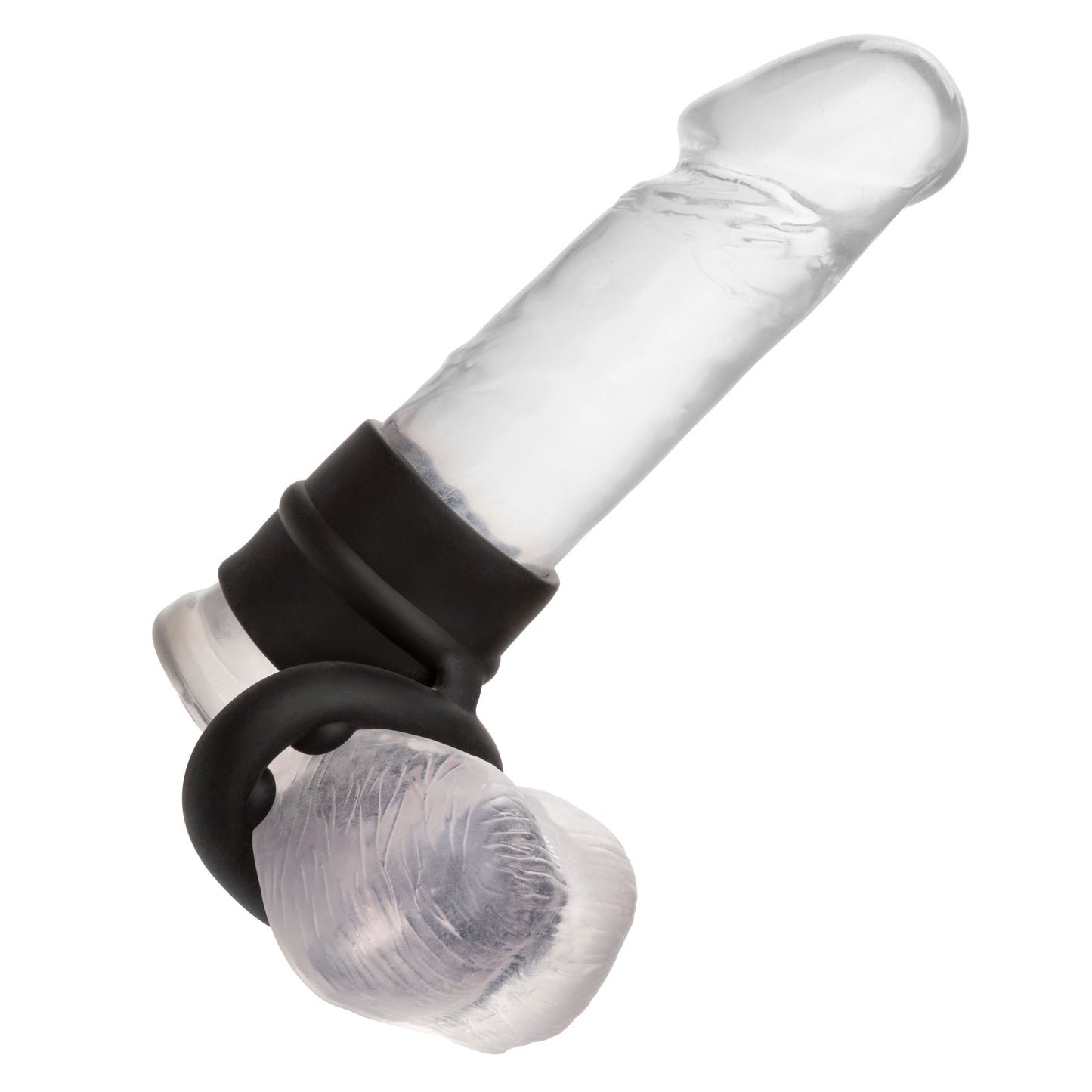 CalExotics Alpha Liquid Silicone Dual Support Magnum Ring – Black