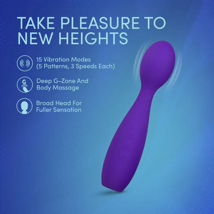 Blush Velvet High Multi-Function Wand Massager – Purple