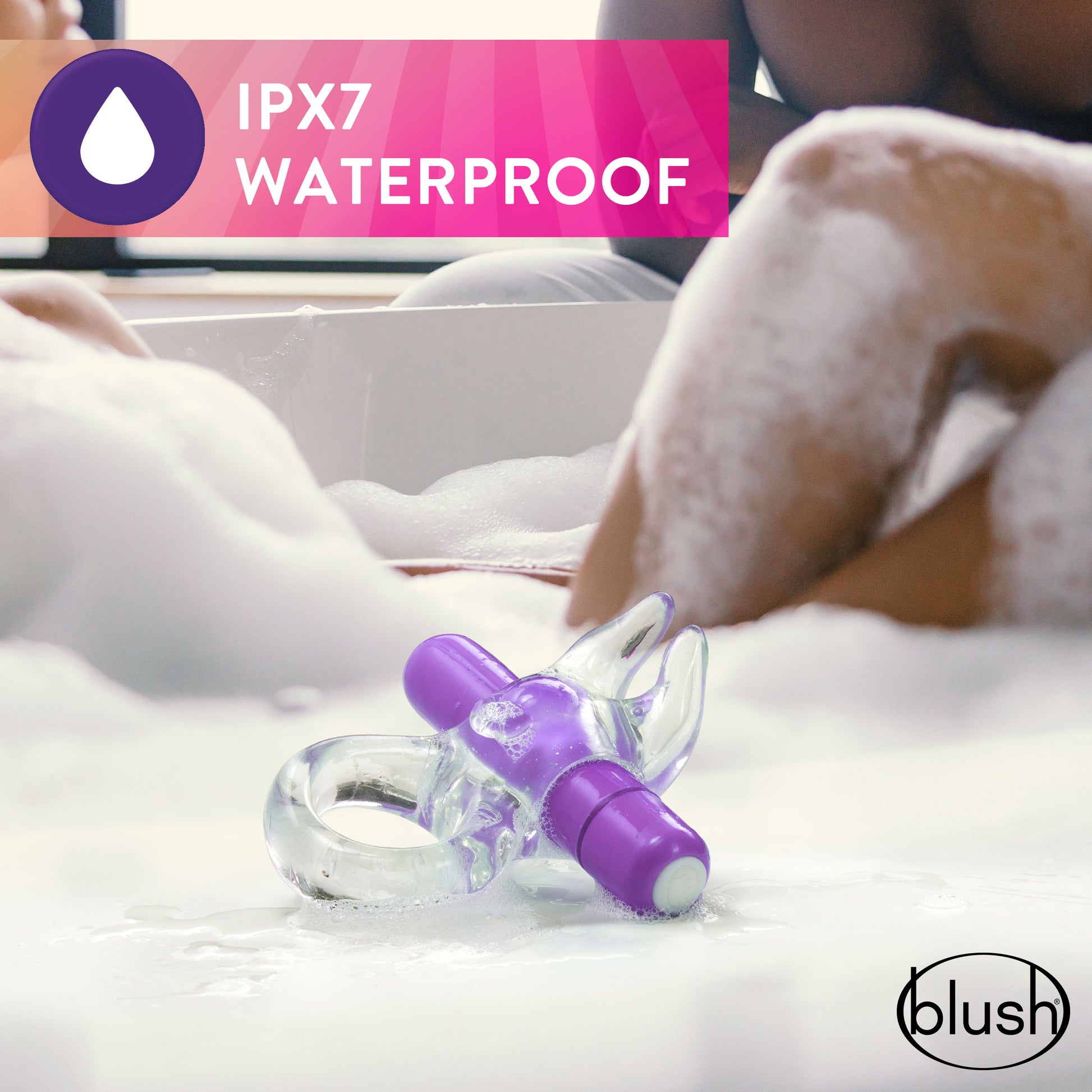 Blush Play With Me Bull Vibrating C-Ring - Purple