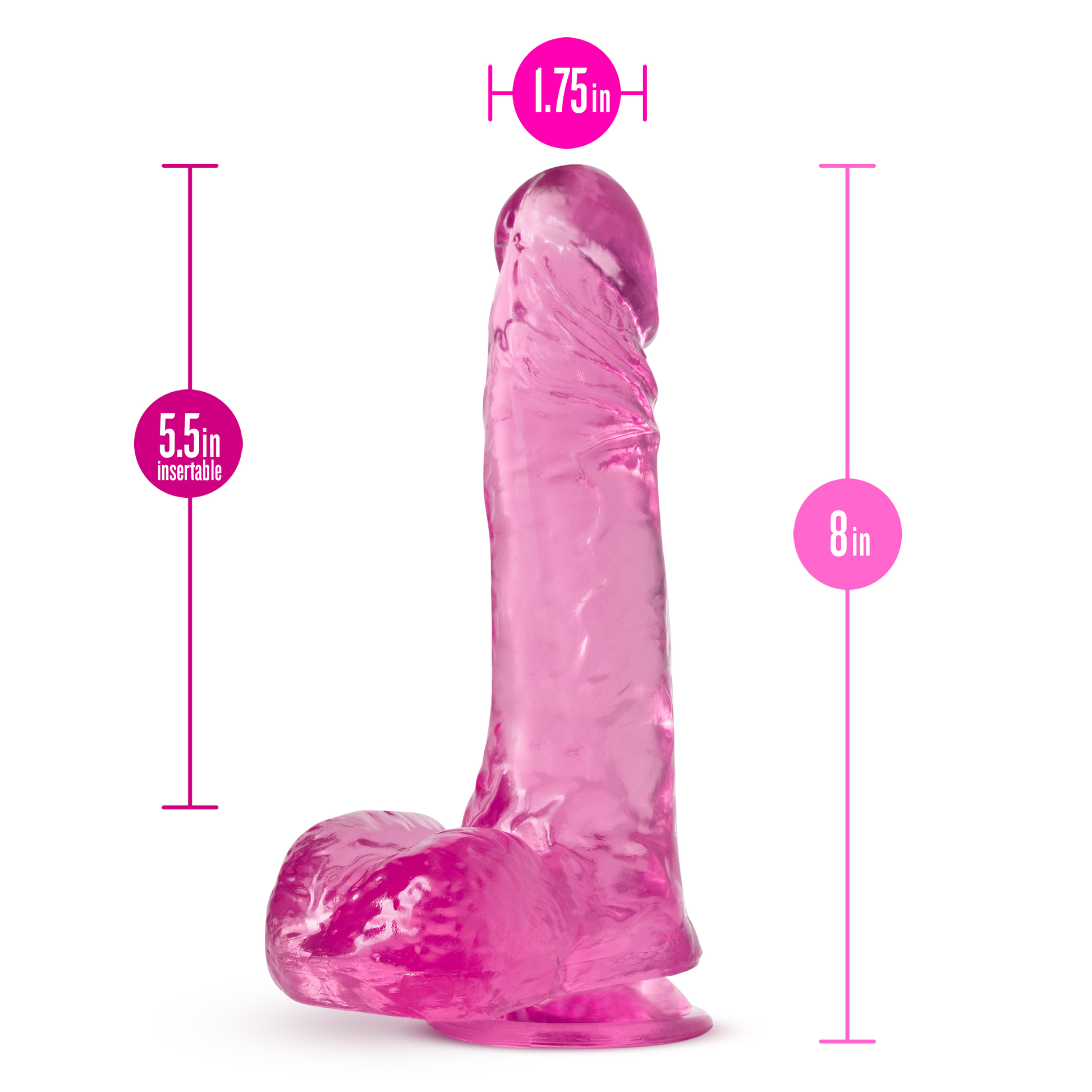 B Yours Plus Ram N Jam - Realistic Dildo with Suction Cup - Pink