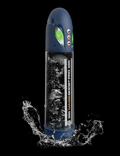 Pipedream Max Boost Pro Flow Penis Pump - Waterproof, Multi-Function, Blue
