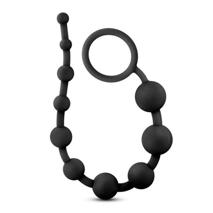 Anal Adventures Platinum Silicone 10 Anal Beads – Black