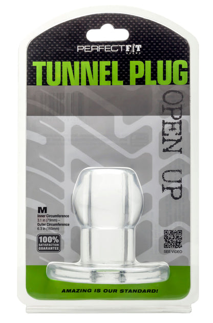 Perfect Fit Tunnel Plug Medium - Clear Butt Plug with Tunnel Hole