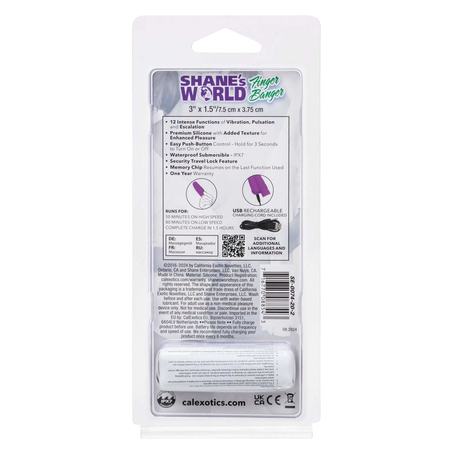 CalExotics Shane's World Finger Banger Rechargeable Vibrator - Purple