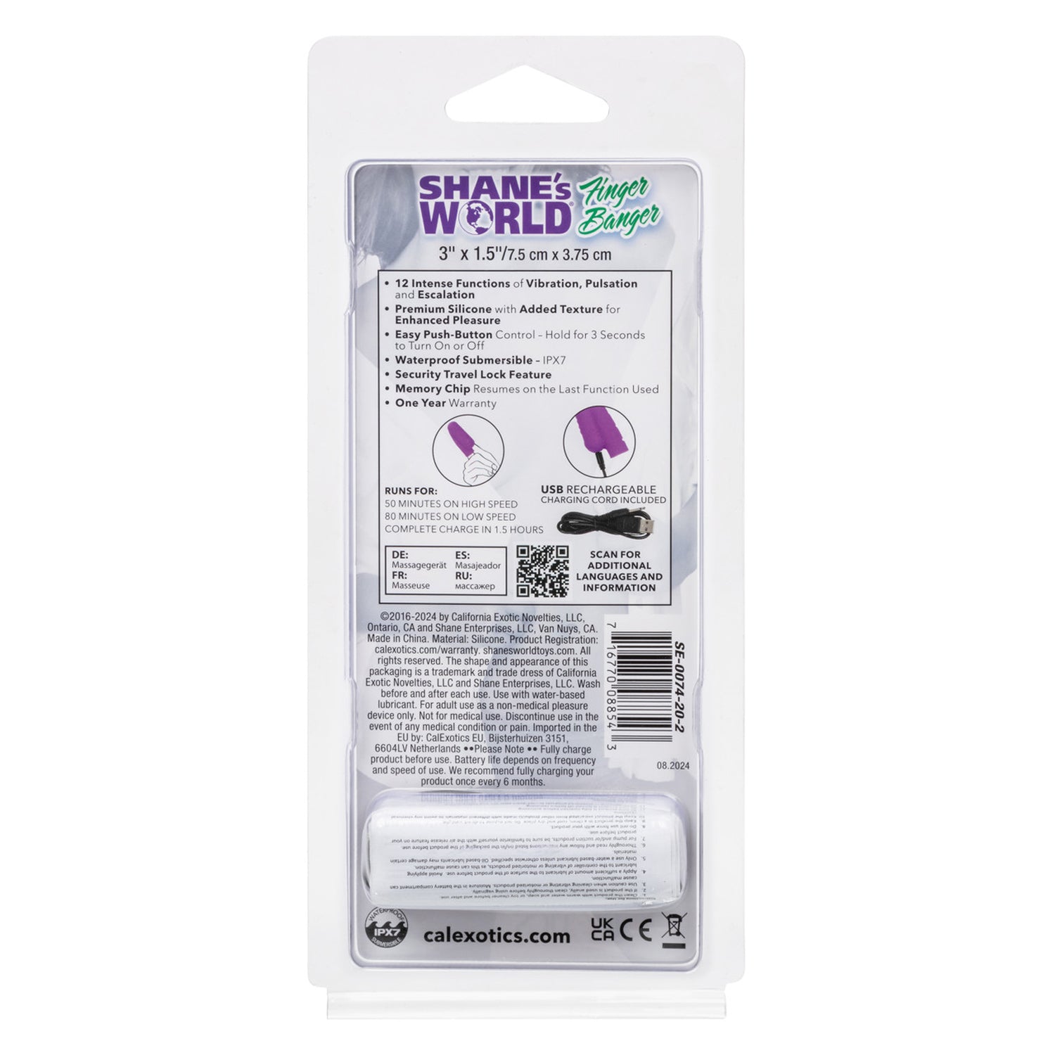CalExotics Shane's World Finger Banger Rechargeable Vibrator - Purple