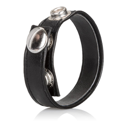 CalExotics Adjustable Leather Black 3-Snap Ring