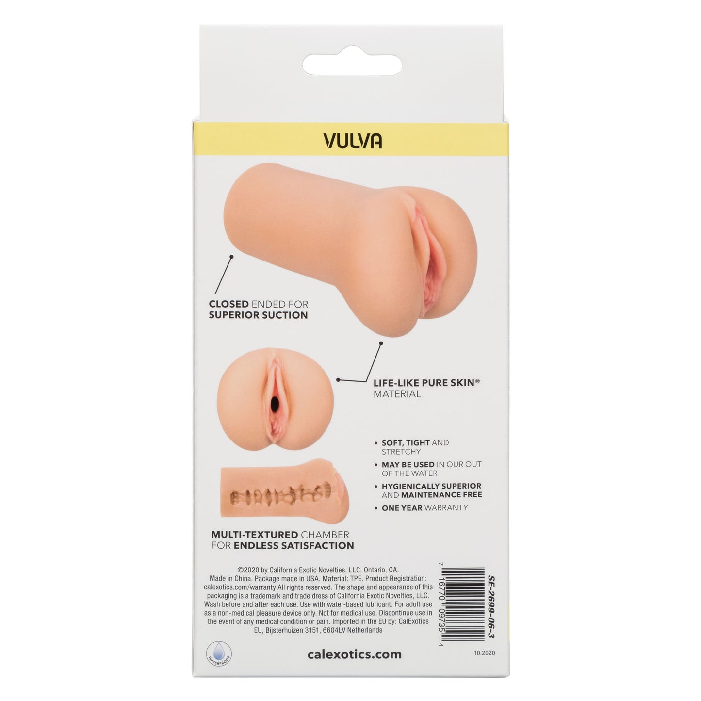 CalExotics Boundless Vulva - Ivory - Closed Ended Stroker