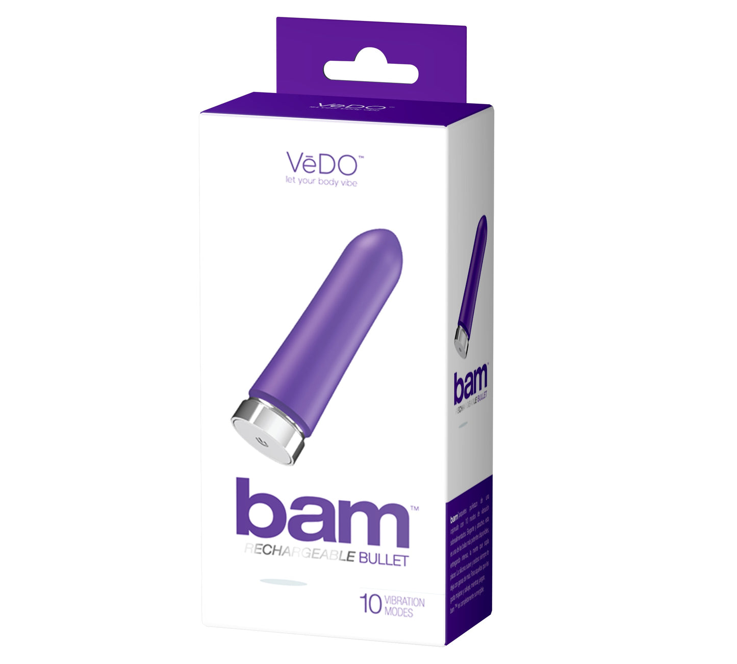 Bam Rechargeable Bullet - Powerful Vibration Mode - Indigo
