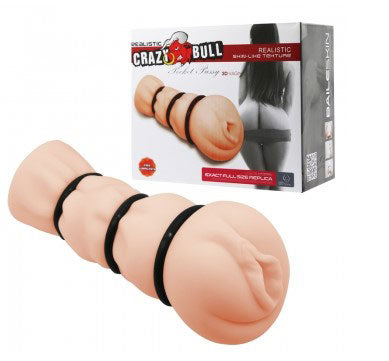 Pretty Love Pocket Pussy 3D Vagina Masturbator - Realistic White